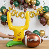 Football Party Decorations Kit & Green Brown Gold Balloons & Goal