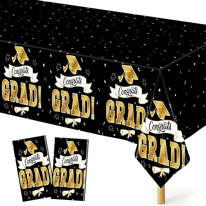 2Pack Graduation Decorations 2026, 108" X 54" Graduation Tablecloth,