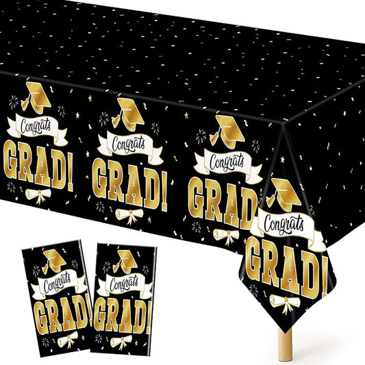2Pack Graduation Decorations 2026, 108" X 54" Graduation Tablecloth,