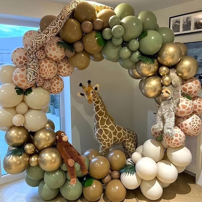 Sage Green and Brown Balloons, 12inch Safari Olive Green Beige Brown