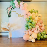 HILAVO Sage Green Pink Balloons 12 Inch Olive Green Pastel Pink Ivory