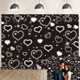 Black Heart Early 2000s Backdrop 7x5FT Valentine's Day Photography