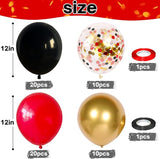 Red and Black Balloon, 60 Packs 12 Inch Red Black and Gold Balloon,