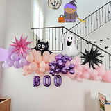 Pastel Halloween Balloon Arch Kit Purple Pink Orange Black Balloons