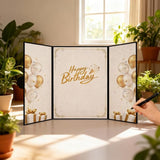 CosiCosi Black and Gold Birthday Decorations, Guest Sign-In Book