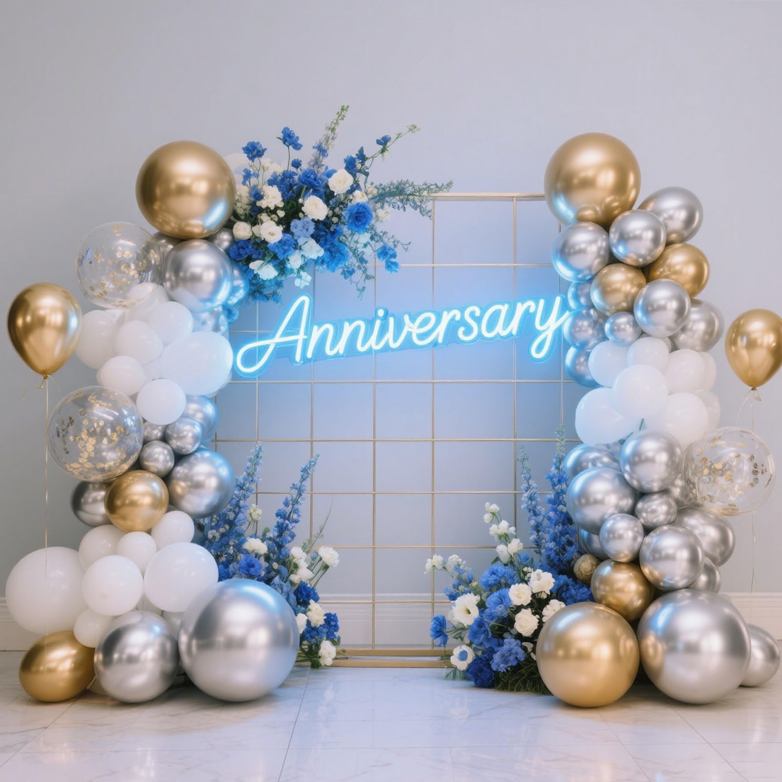 Silver Balloon,145pcs Latex Metallic Silver Balloons Arch Kit