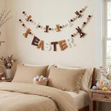 Breling 2 Pcs 6.5ft Easter Bunny Garland 3D Colorful Felt Happy