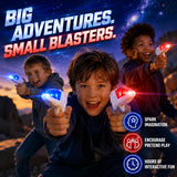 12 PK World's Smallest Space Guns - Mini Light Up Flashing Ray