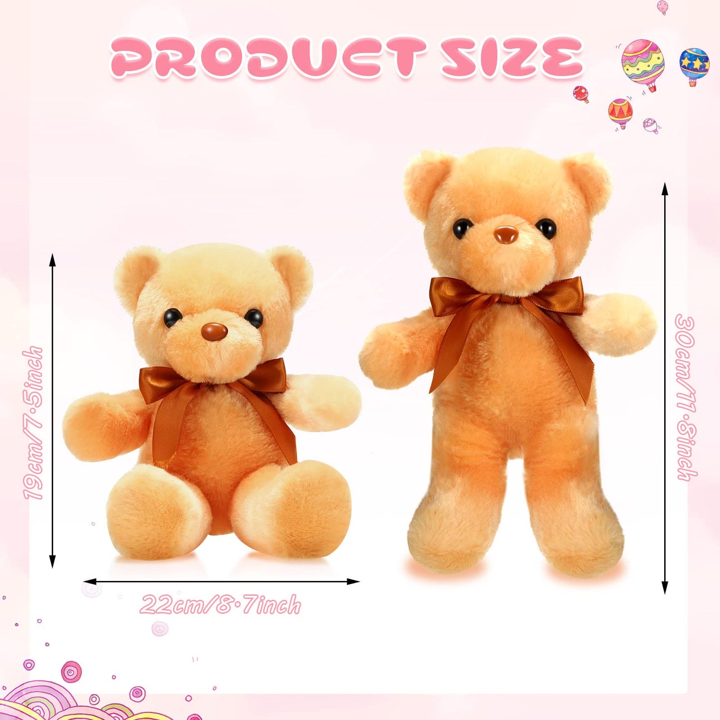 Skylety 10 Pcs 12 Inch Bears Bulk Stuffed Animals Soft Gift Plush