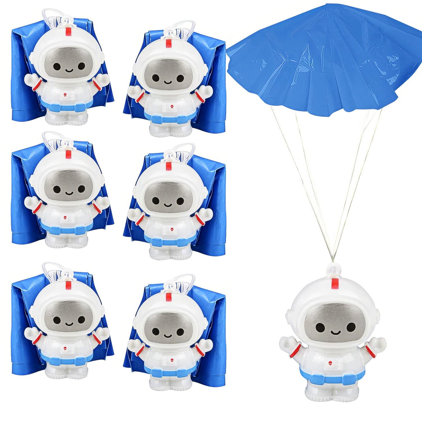 Mini Astronaut Paratroopers, 24-Pack Parachute Toys for
