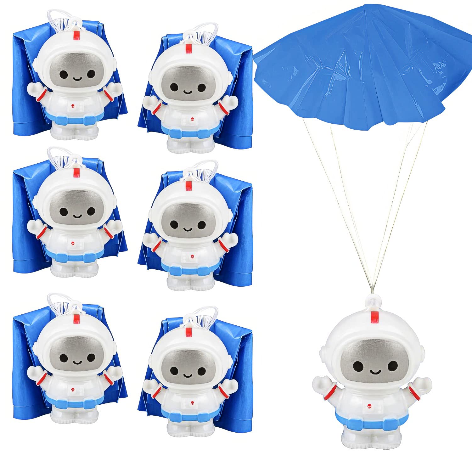 Mini Astronaut Paratroopers, 24-Pack Parachute Toys for