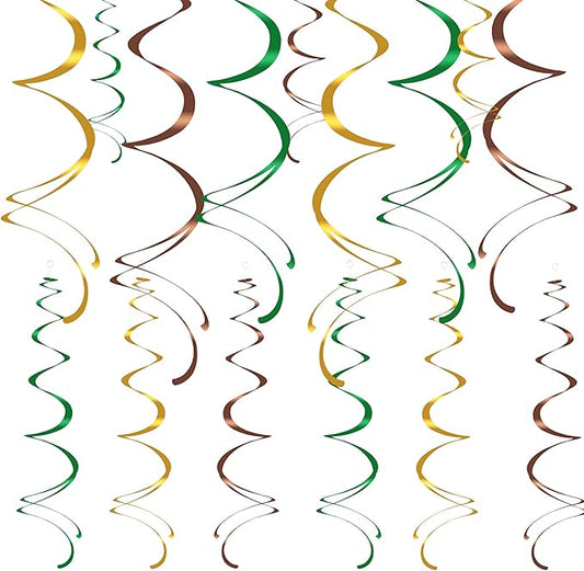Colorful Ceiling Swirl Foil Decorations Football Hanging Plastic