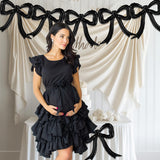 6pcs Black Bow Foil Balloons Bow Mylar Balloon Set for Coquette