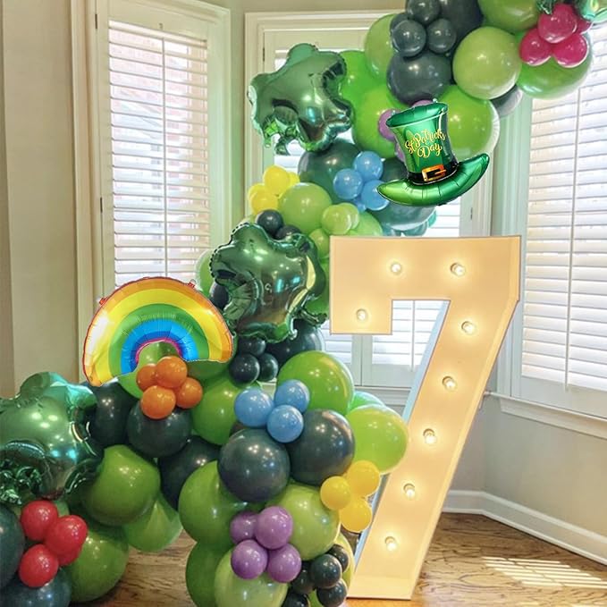 153Pcs St.Patrick's Day Balloon Arch Garland Kit Green Gold Rainbow