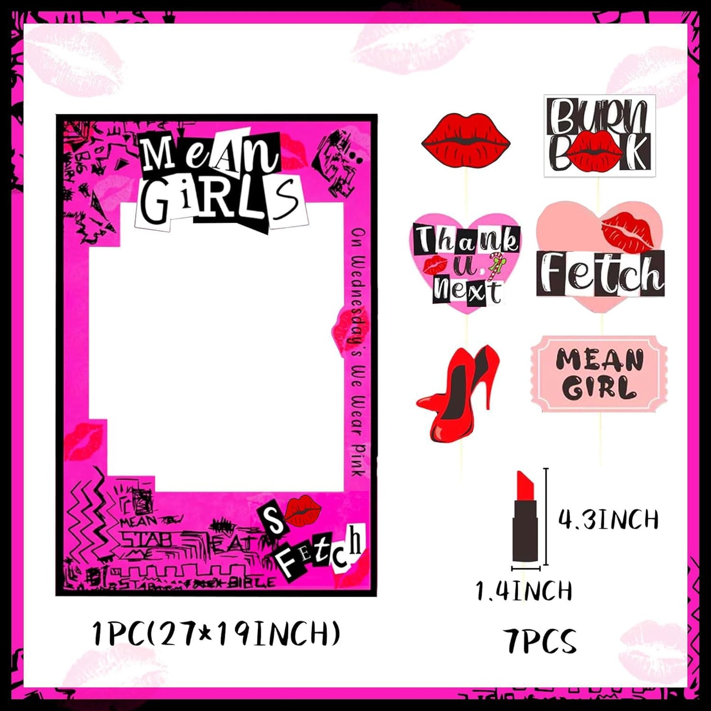 LaVenty Mean Girl Party Photo Booth Props Frame Mean Girl Party