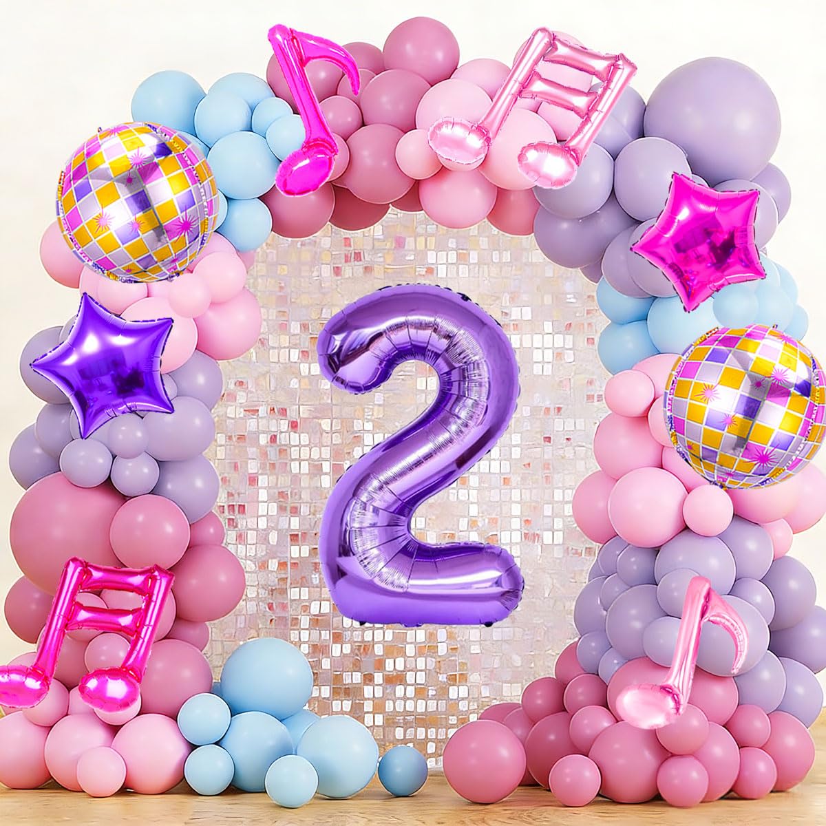 9Pcs Kpop Birthday Decorations - Kpop Music Balloons Hot Pink Mus 2