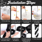 2 Sets Black White Bow Balloon Column Stand Kit Includes 2 Bows & 100