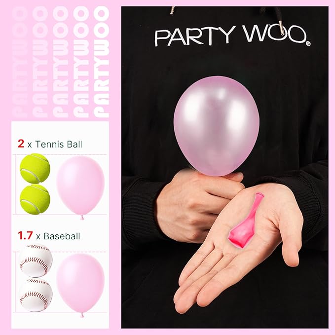 PartyWoo Pearl Pink Balloons 100pcs 5 Inch Light Pastel Baby Pale