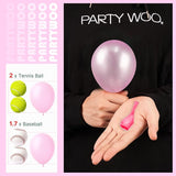 PartyWoo Pearl Pink Balloons 100pcs 5 Inch Light Pastel Baby Pale