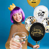 75 Pack Graduation Party Decorations Balloons Set - 12 Inch Black