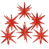 Red One Piece Explosion Star Cone Balloon Metallic Fireworks Spike