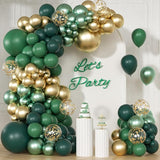 147pcs Green Balloon Garland Arch Kit, Dark Emerald Green and Gold