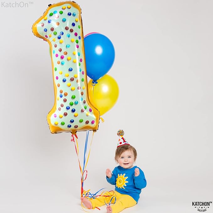 KatchOn, Giant One Donut Balloon - 40 Inch | Donut 1 Balloon for