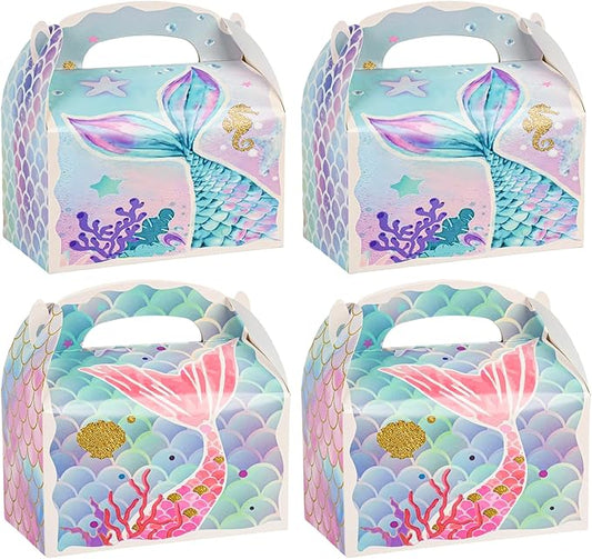 36 Pack Cute Mermaid Party Favor Treat Boxes Small Ocean Gable Boxes