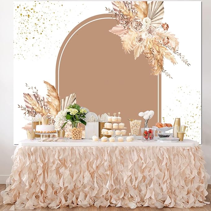 Boho Backdrop for Baby Shower Birthday Decorations,Bohemian Arch