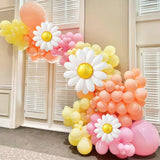 Daisy Flower Balloon Garland Arch Kit 137 pcs Groovy Flower Foil