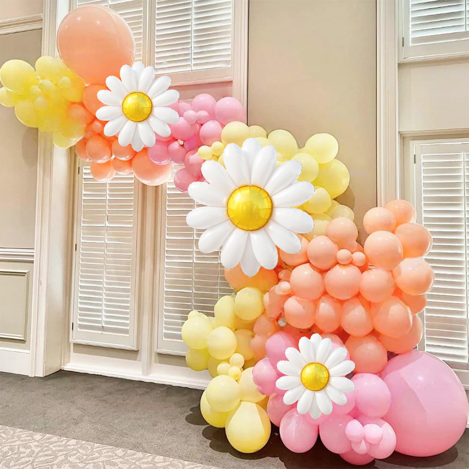 Daisy Flower Balloon Garland Arch Kit 137 pcs Groovy Flower Foil