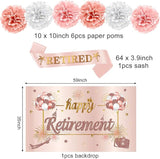 20PCS Retirement Party Decorations Kit for Women Pink Rose Gold