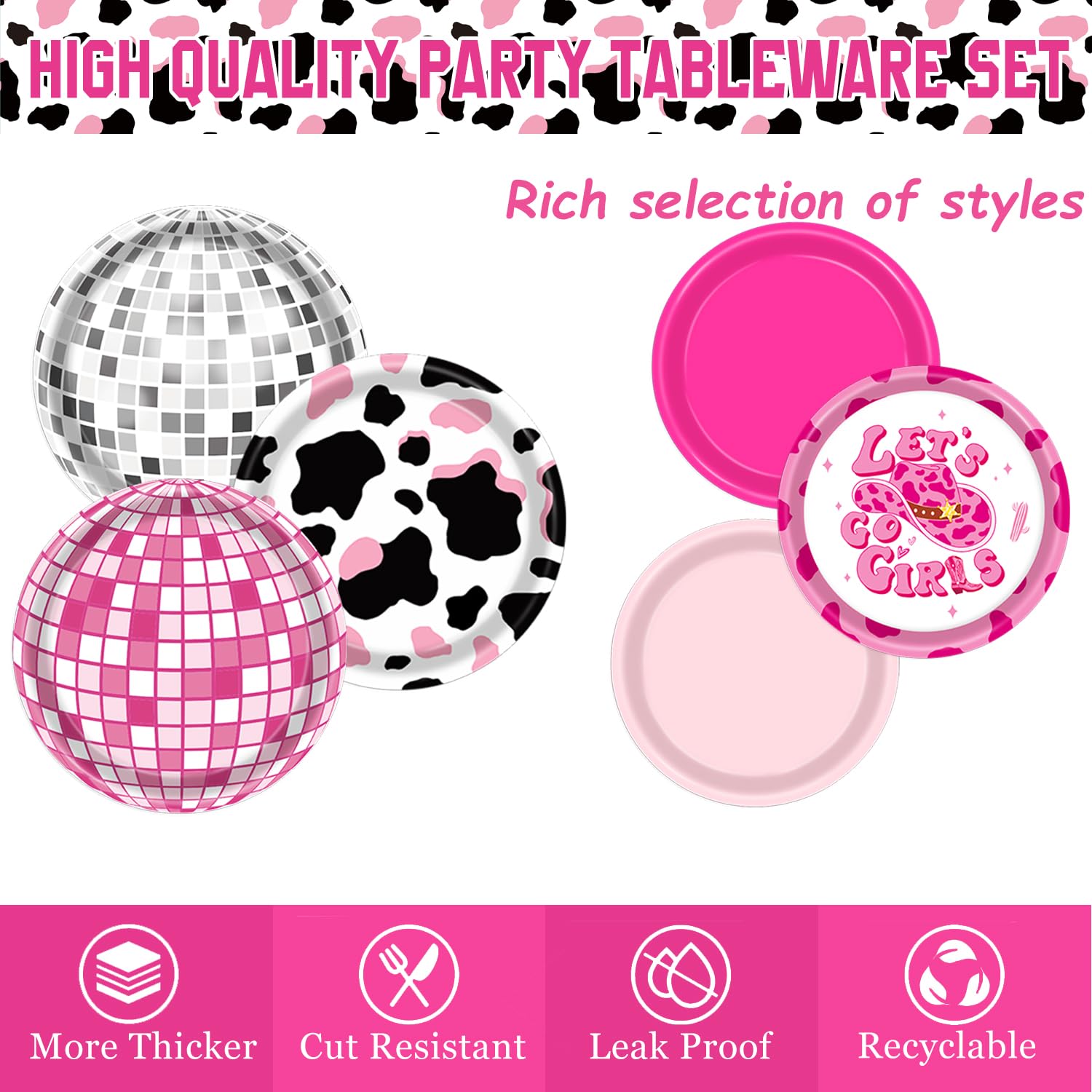 131 PCS Cowgirl Birthday Party Decorations Disco Cowgirl Party