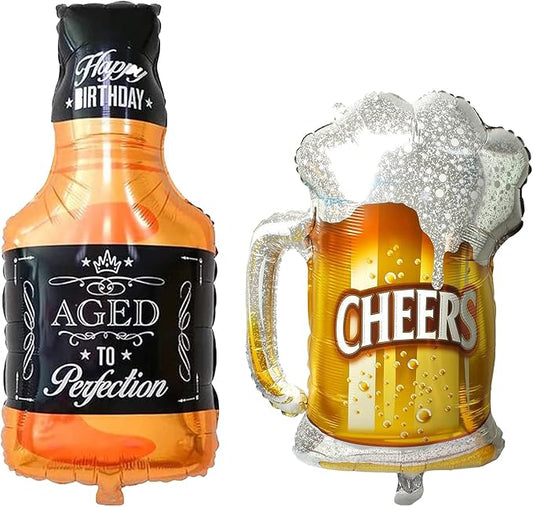 Whiskey Bottle Beer Cup Balloons Set of 2 Whiskey Bottle Beer Mug