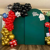 Casino Theme Balloon Arch Kit 104 Pcs Red Black and Gold Metallic