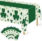 6 Pack St Patricks Day Tablecloth, 108" X 54" Disposable Shamrock