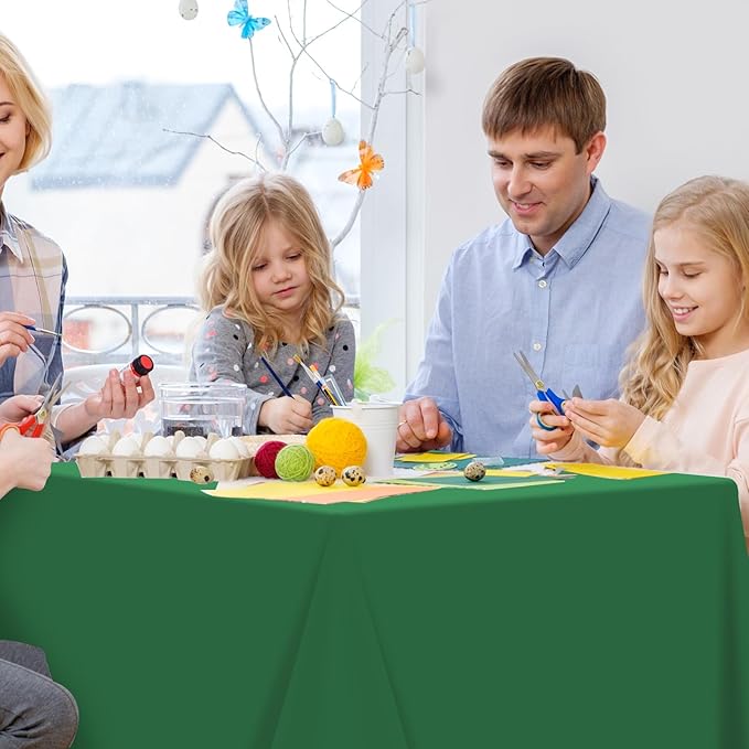 6Pcs Green Tablecloths for Rectangle Tables,Disposable Plastic Table