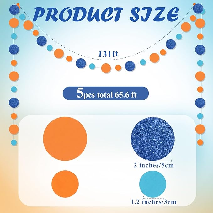 5 Pieces Round Dots Garland Valentine Easter Party Hanging Decor