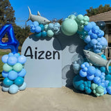 Under the Sea Balloons Garland Arch Kit, 123pcs Dusty Blue Teal