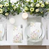 100 Spring Flower Napkins - Watercolor Wild Flower Disposable Hand