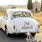Just Married Car Decorations 24 x 60 Inch Just Married Linen Sign