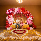 363PCS Valentines Day Balloon Arch Kit with 200 Rose Petals Heart