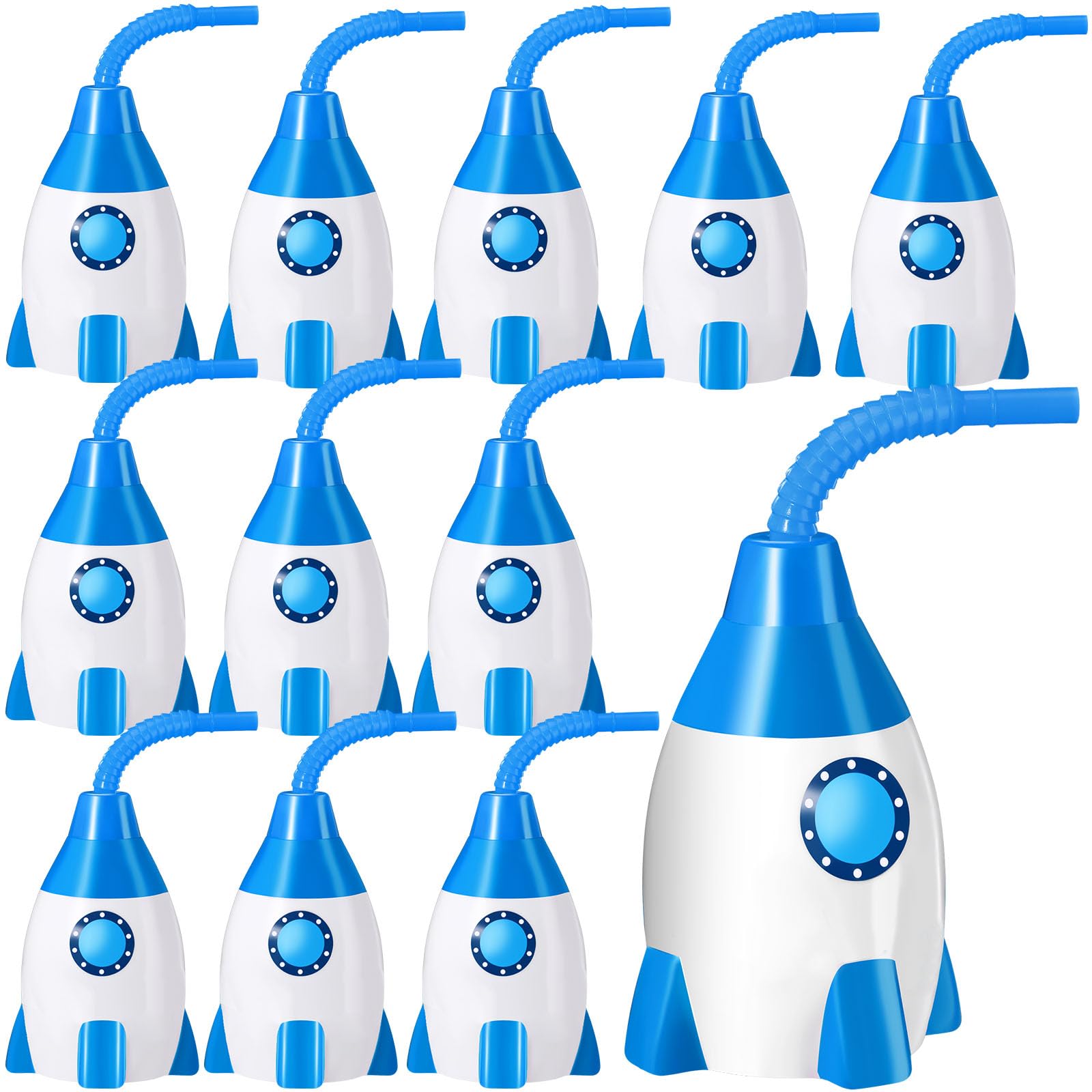 Tanlade Space Cups Bulk Plastic Rocket Shape Cups 4.3 x 3.2 inches Blu