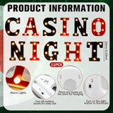11 Pcs Casino Night Large LED Letter Sign LED Lights Battery Powered