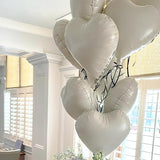 Cream Heart Balloons, 18 Inch Cream Heart Foil Balloons, 12Pcs Boho