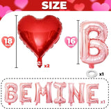 Valentines Day Balloons Decoration Rose Be Mine and Red Heart Letter