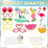 12 Pcs Summer Photo Booth Props Beach Summer Pool Party Decorations