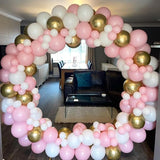Pink and Gold Balloon Arch Kit 100pcs Metallic Gold Pastel Macaron