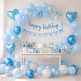 Blue Bow Birthday Decorations, Coquette Party Decor with Happy