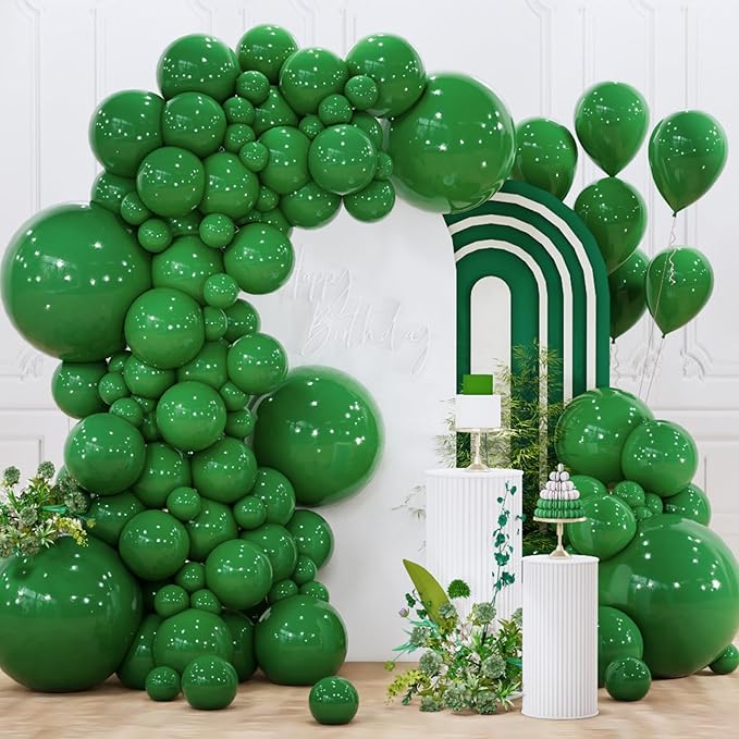 PartyWoo Green Balloons 140 pcs Different Sizes of 18 12 10 5 Inch